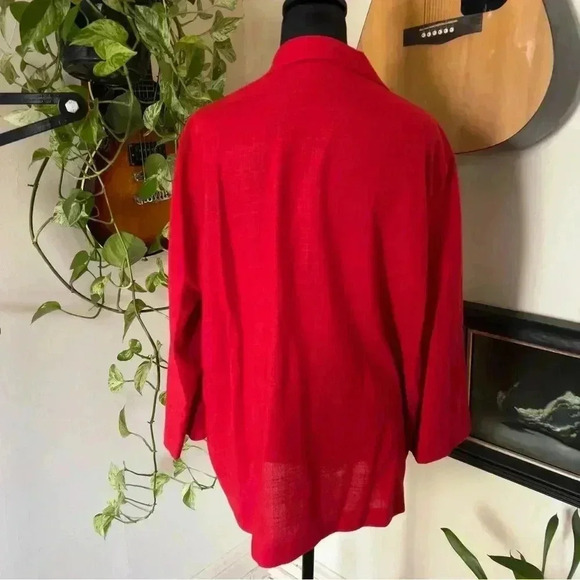 Vtg 90s Joanna Red Oversized Blazer - Large - Picture 2 of 7